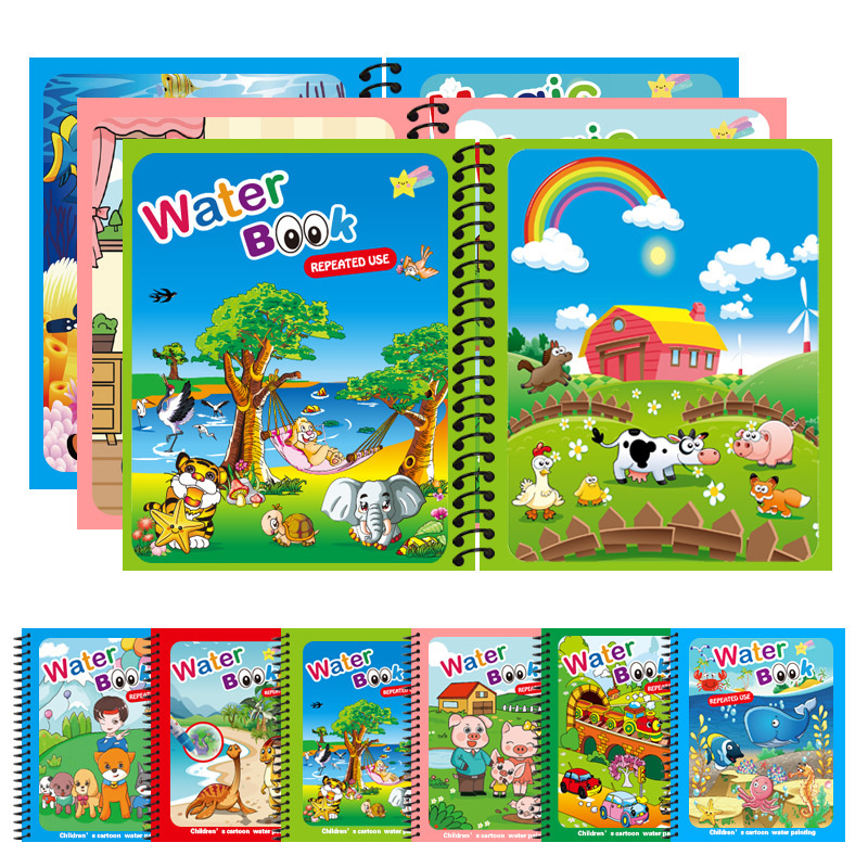 Reusable Water Magic Coloring Book - Giocattoli Montessori Libro da colorare riutilizzabile