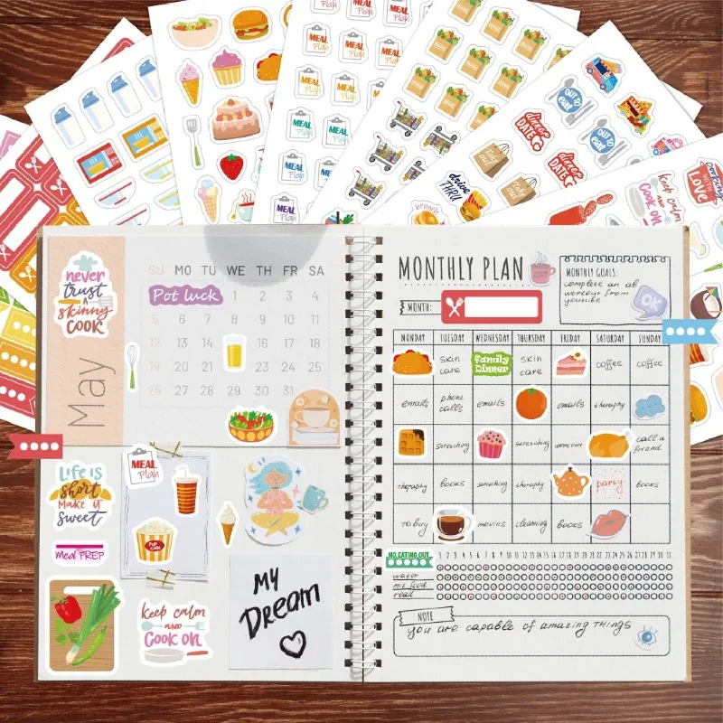 Stationery Books - Adesivi per la pianificazione degli alimenti